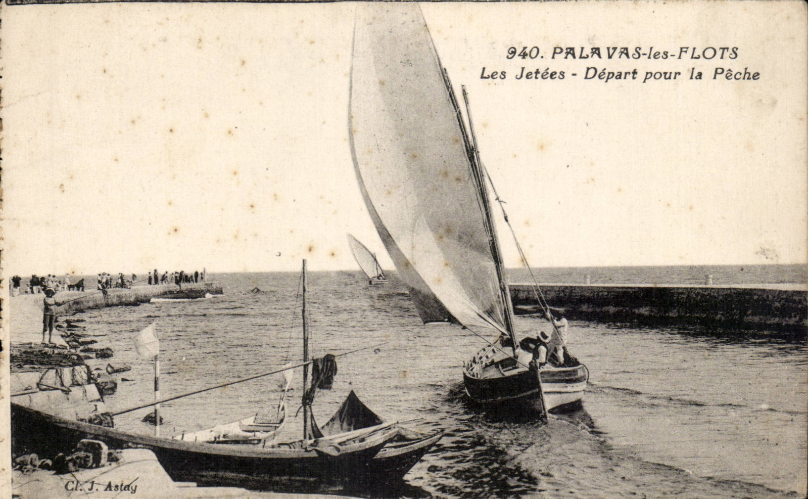 CPA Palavas floods the piers Departure for the sin
