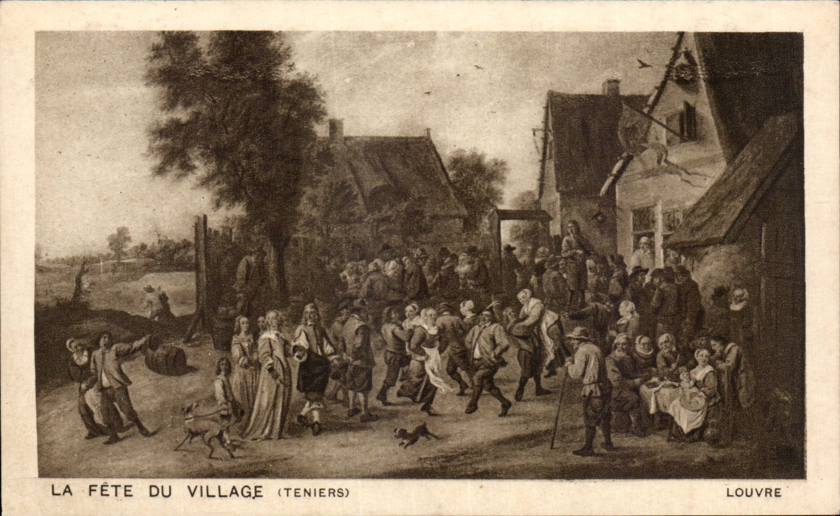 CPA Musee du Louvre Paris La fete du village Teniers 