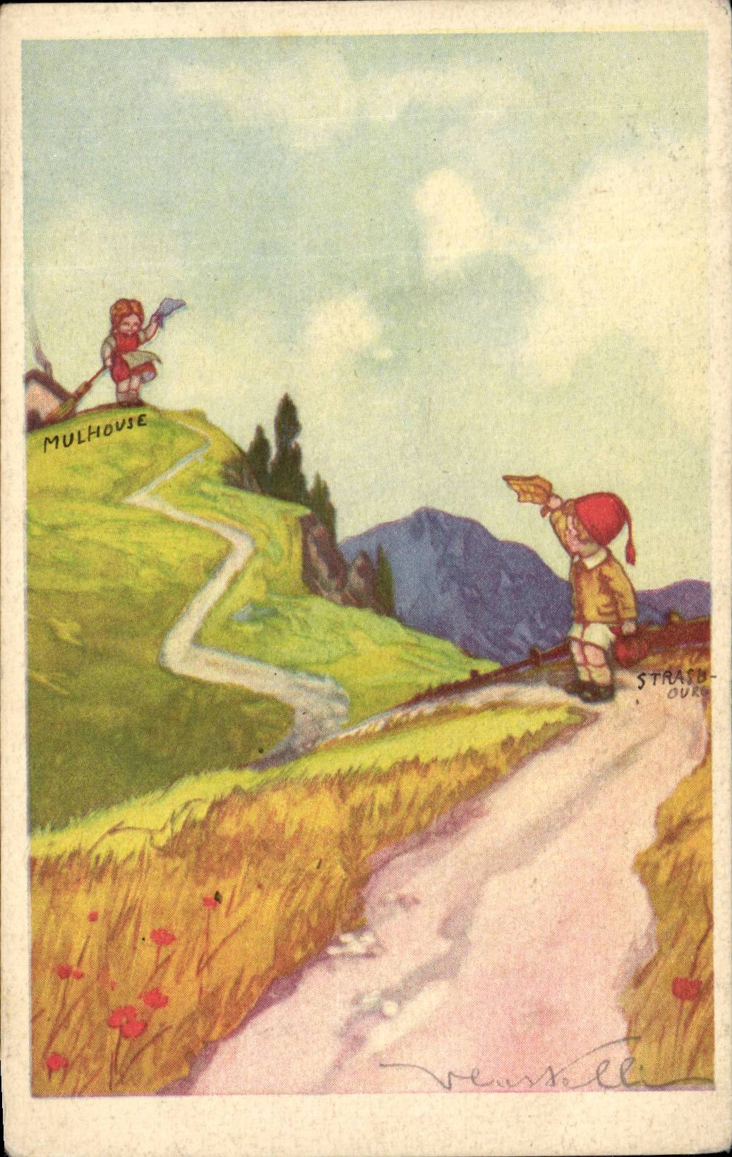 CPA Stimmung-Illustrator-Kinder