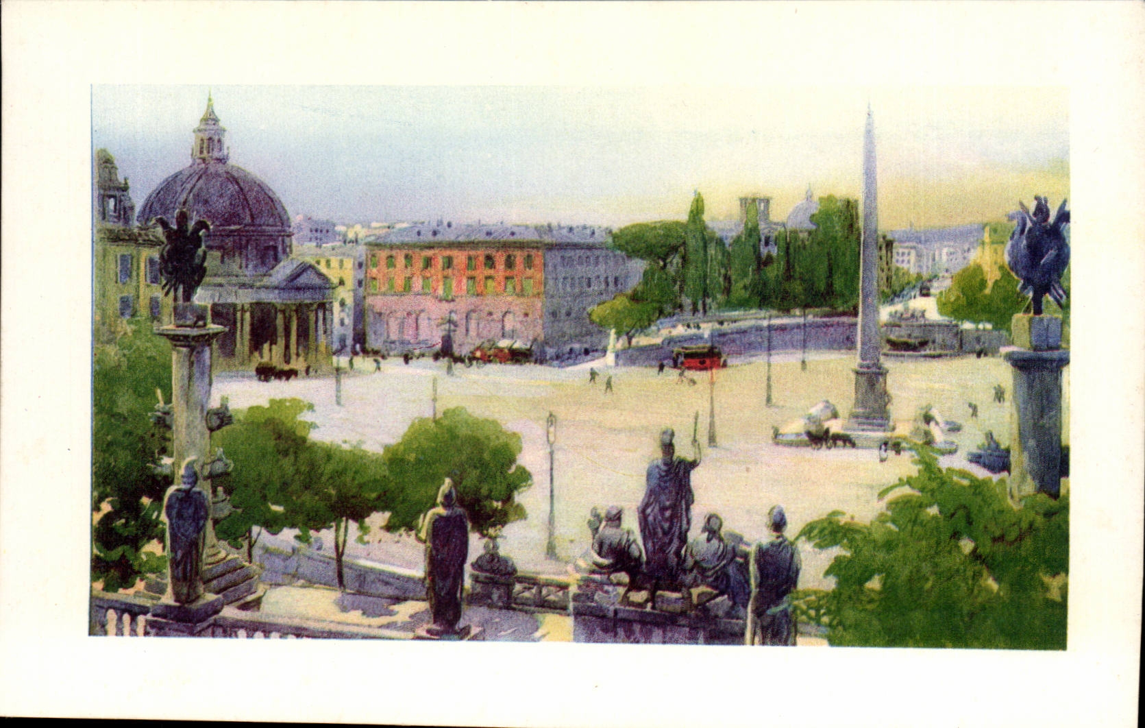 CPA Italien Italien Rom Marktplatz LED popolo