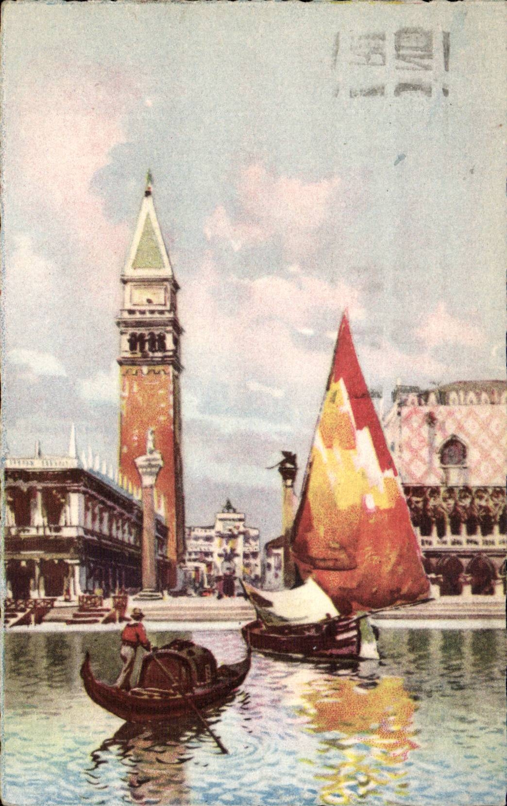 CPA Italy Italia Venezia Piazzetta paved Laguna