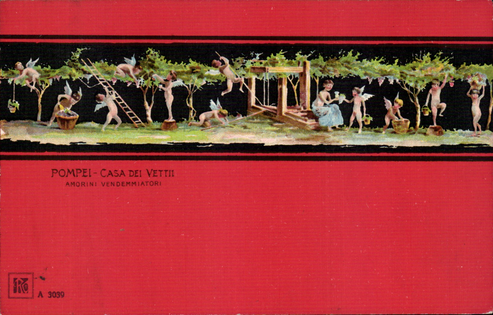 CPA Italy Italia pompei Put del Vettii Amorini Vendemmiatori Ange Angel