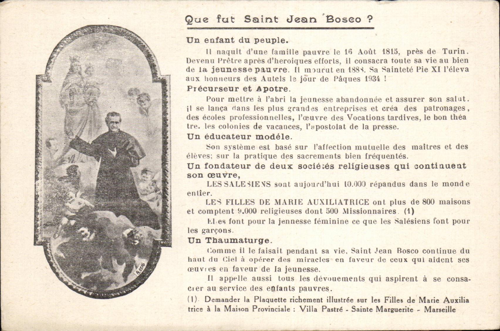 Religion - Christianity - Which was Saint Jean Bosco - CPA