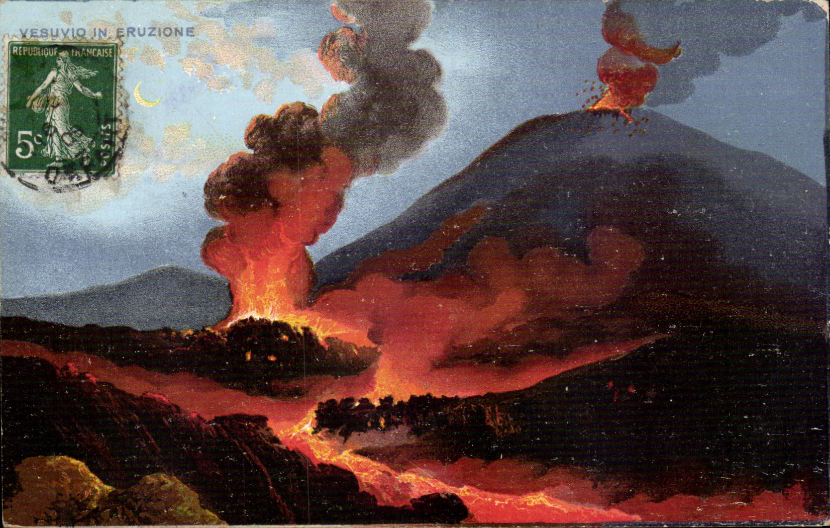 Italia - Italia - Italia - Vesuvio en eruzione - CPA