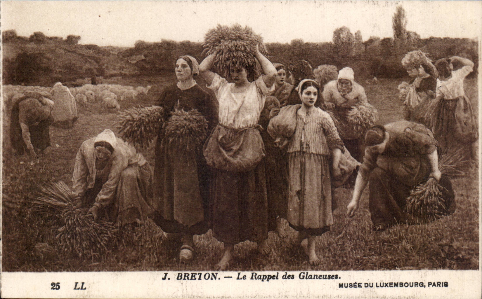 CPA J Breton the recall of glaneuses the Folklore Museum of Luxembourg Paris