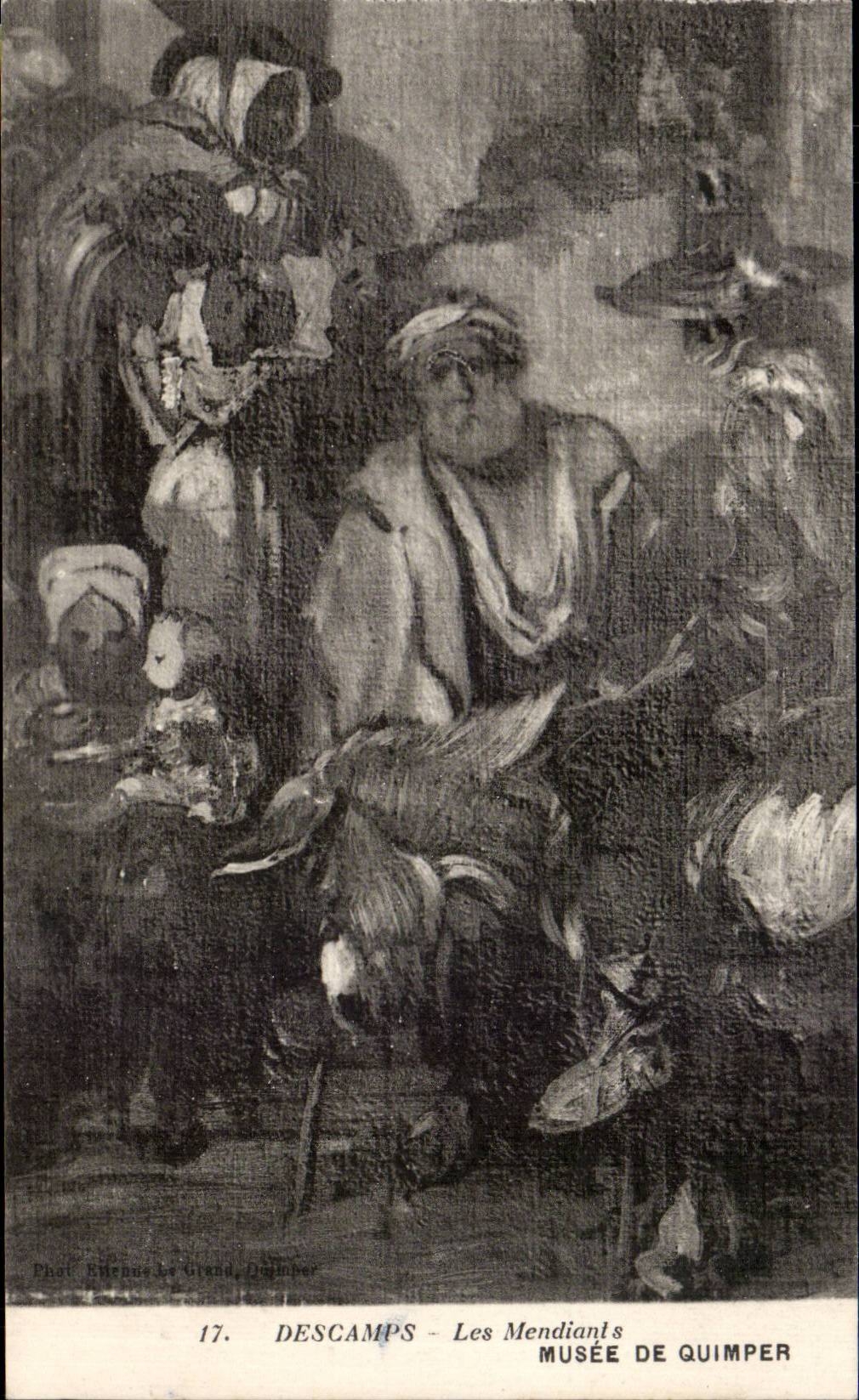CPA Descamps Les mendiants Musee de Quimper Ane Donkey mule