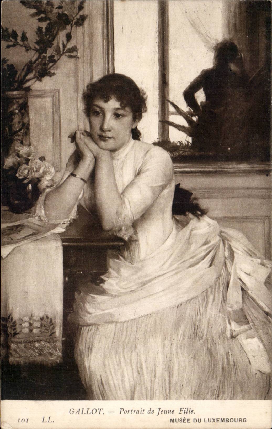 CPA Gallot Portrait of young girl