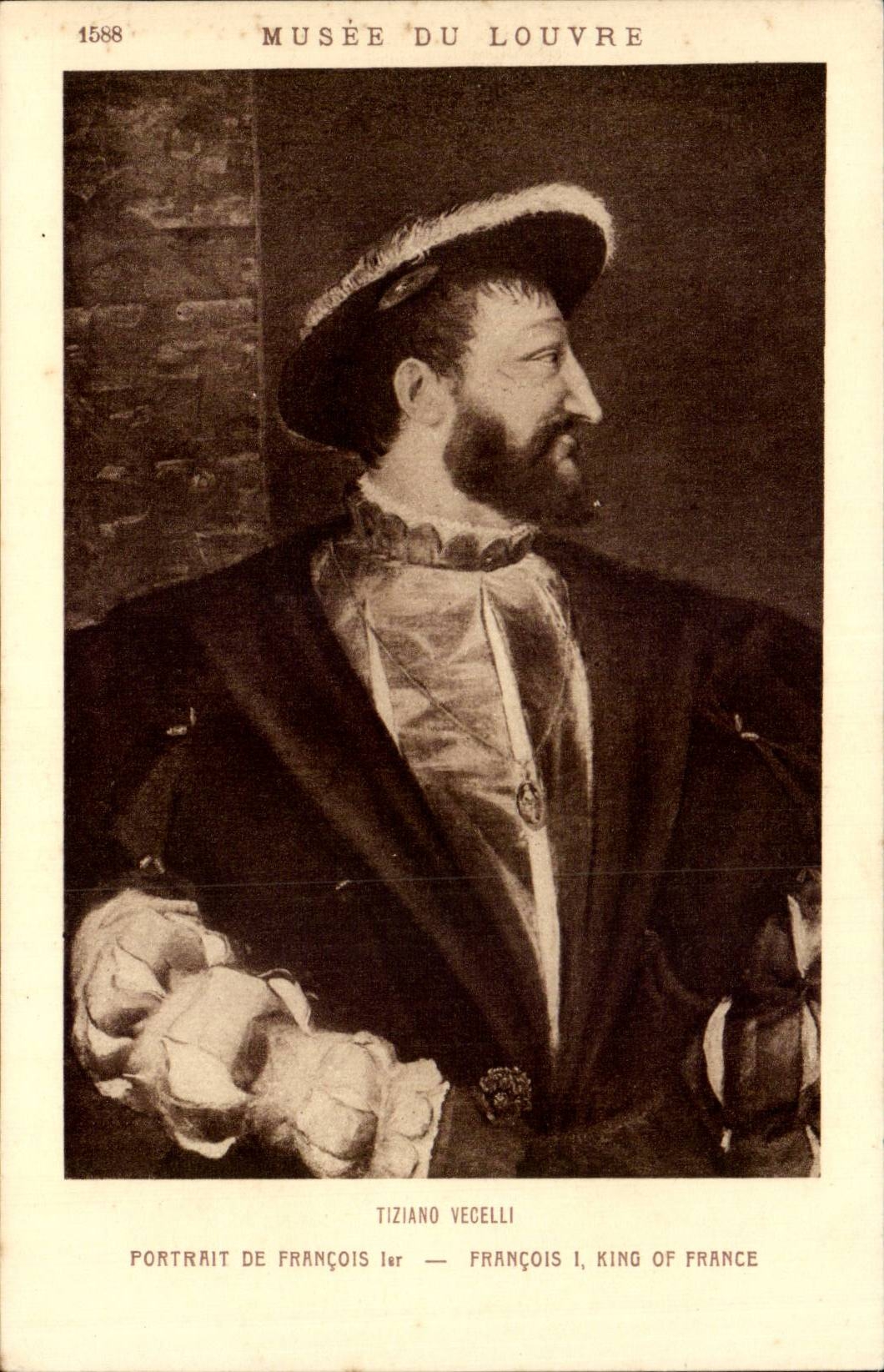 CPA Paris Musee du Louvre Tizano Vecelli Portrait de Francois 1er