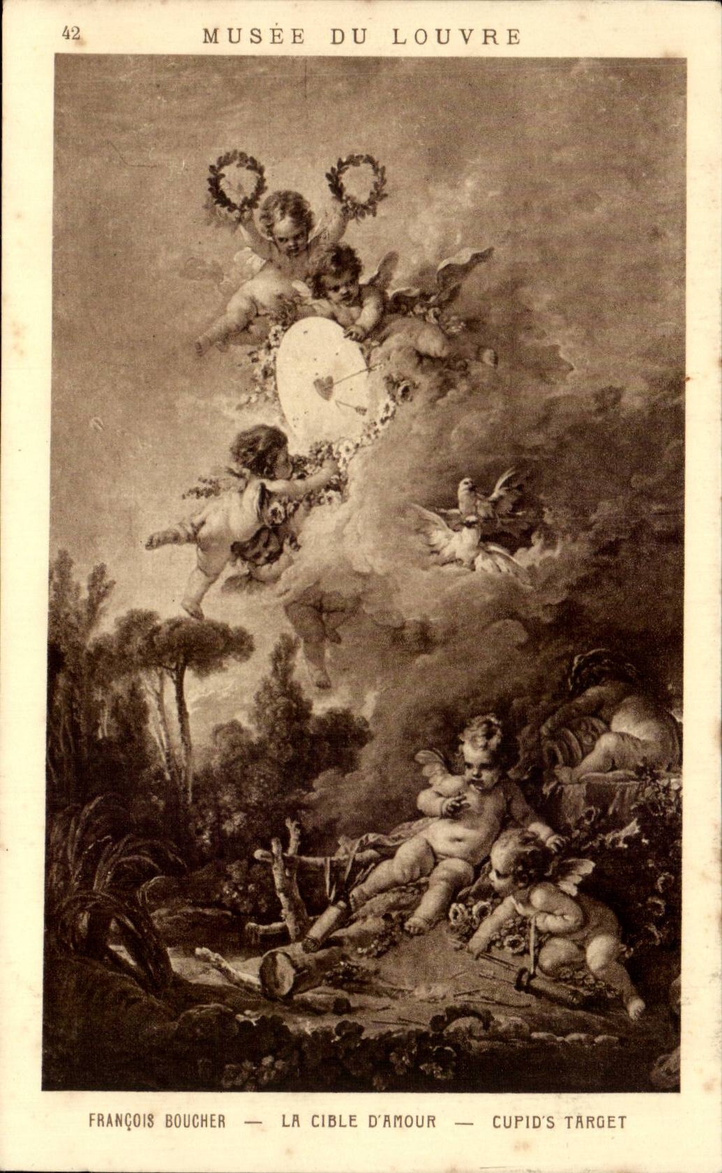 CPA Paris Musee du Louvre Francois Boucher La cible d'amour Ange Angel