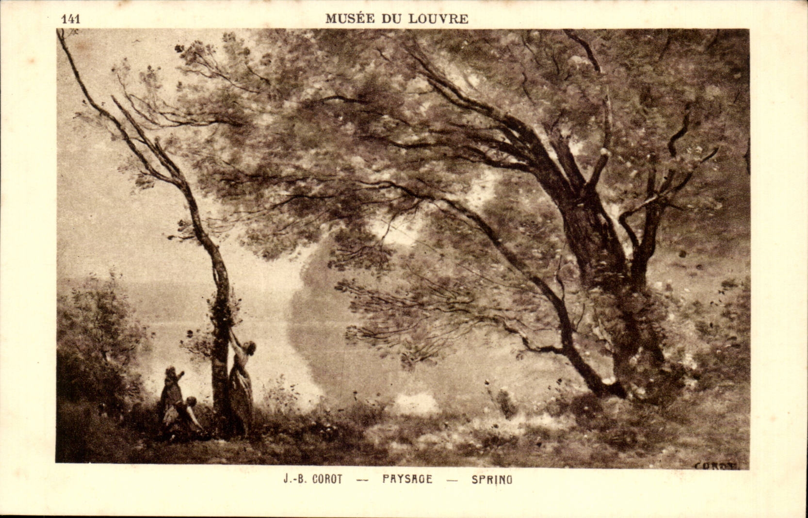 CPA Paris Museum of Louvre Corot Landscape