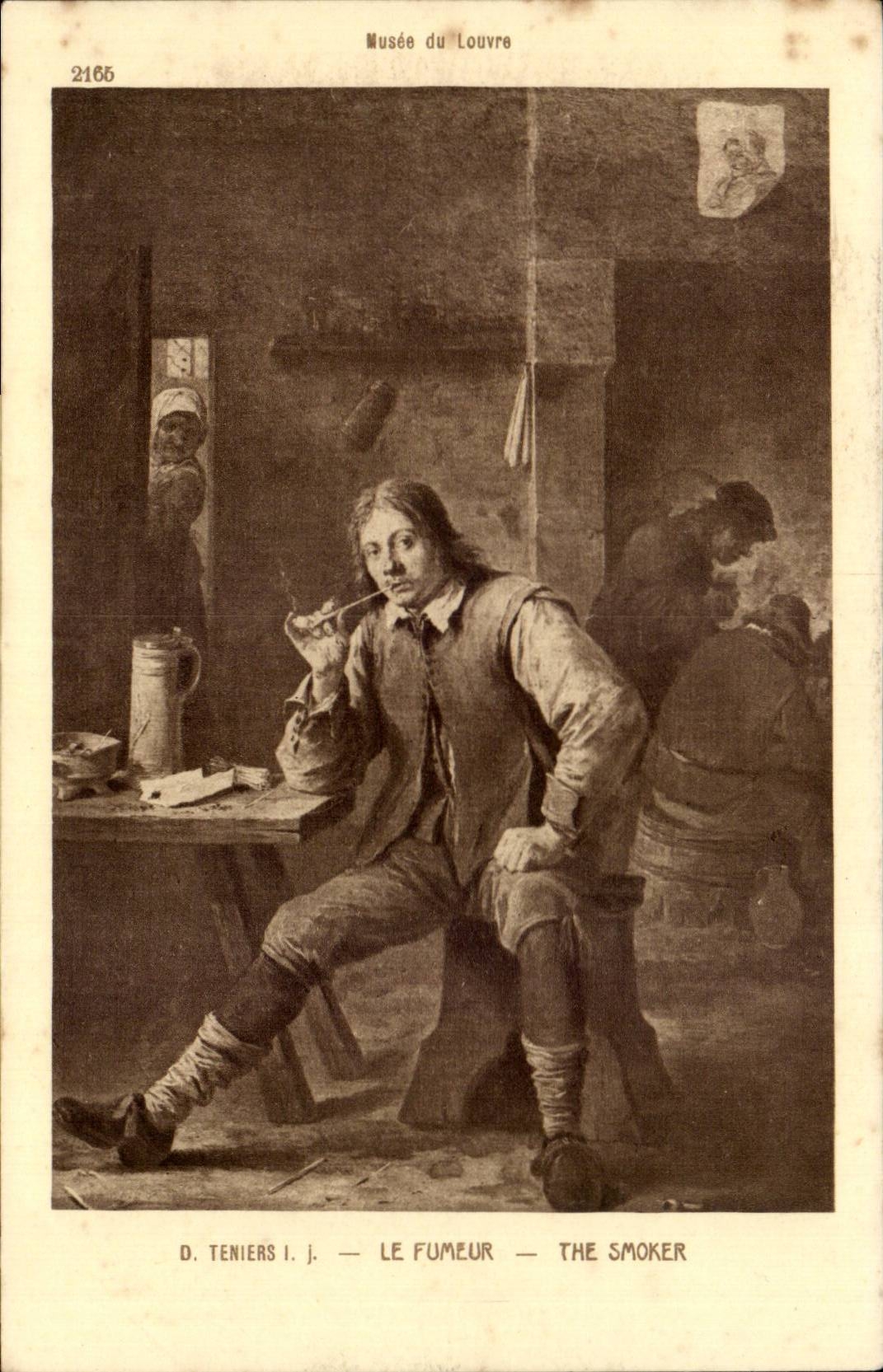 CPA Musee du Louvre Paris Teniers Le fumeur