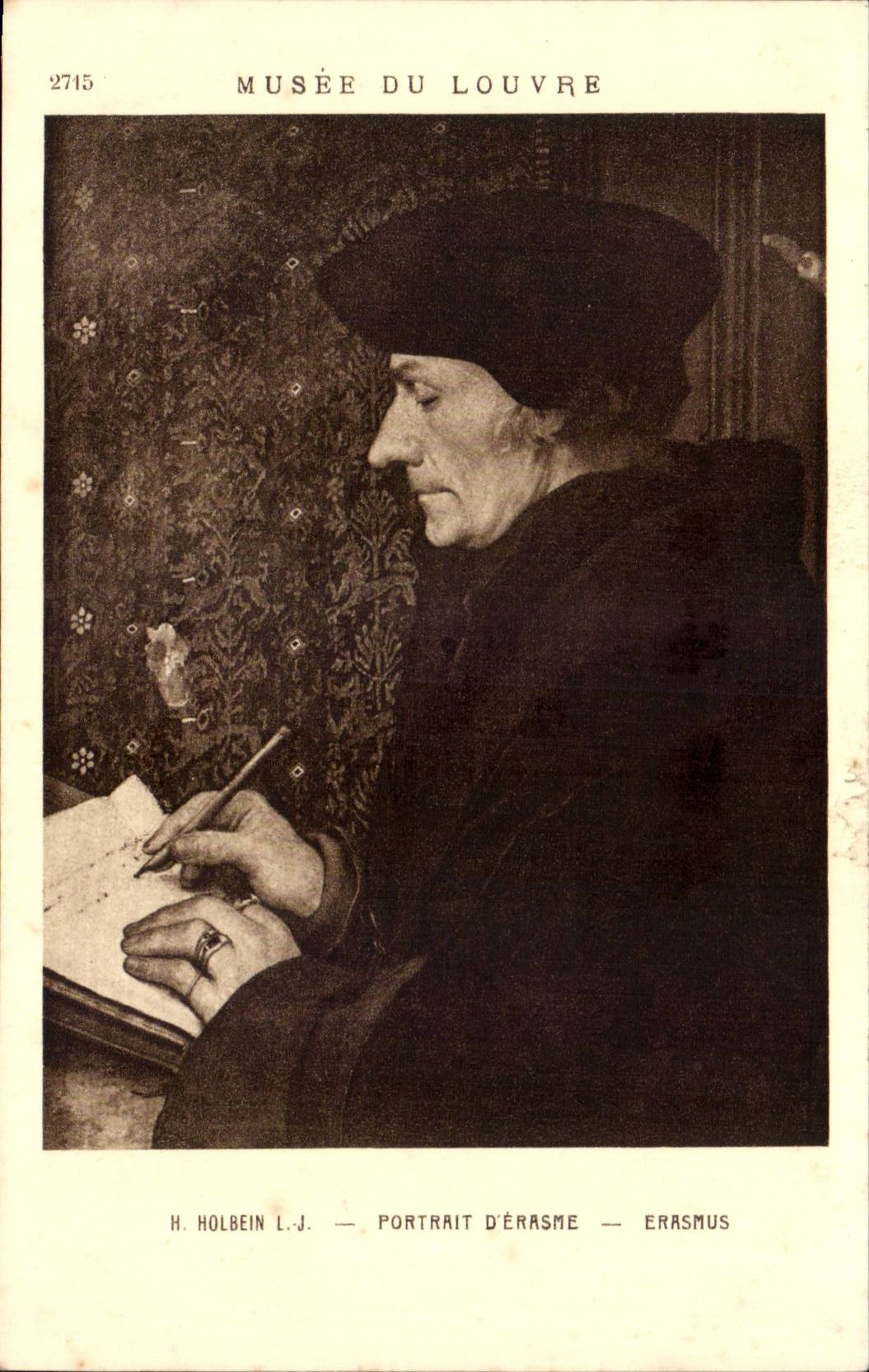 CPA Paris Musee du Louvre Holbein Portrait d'Erasme