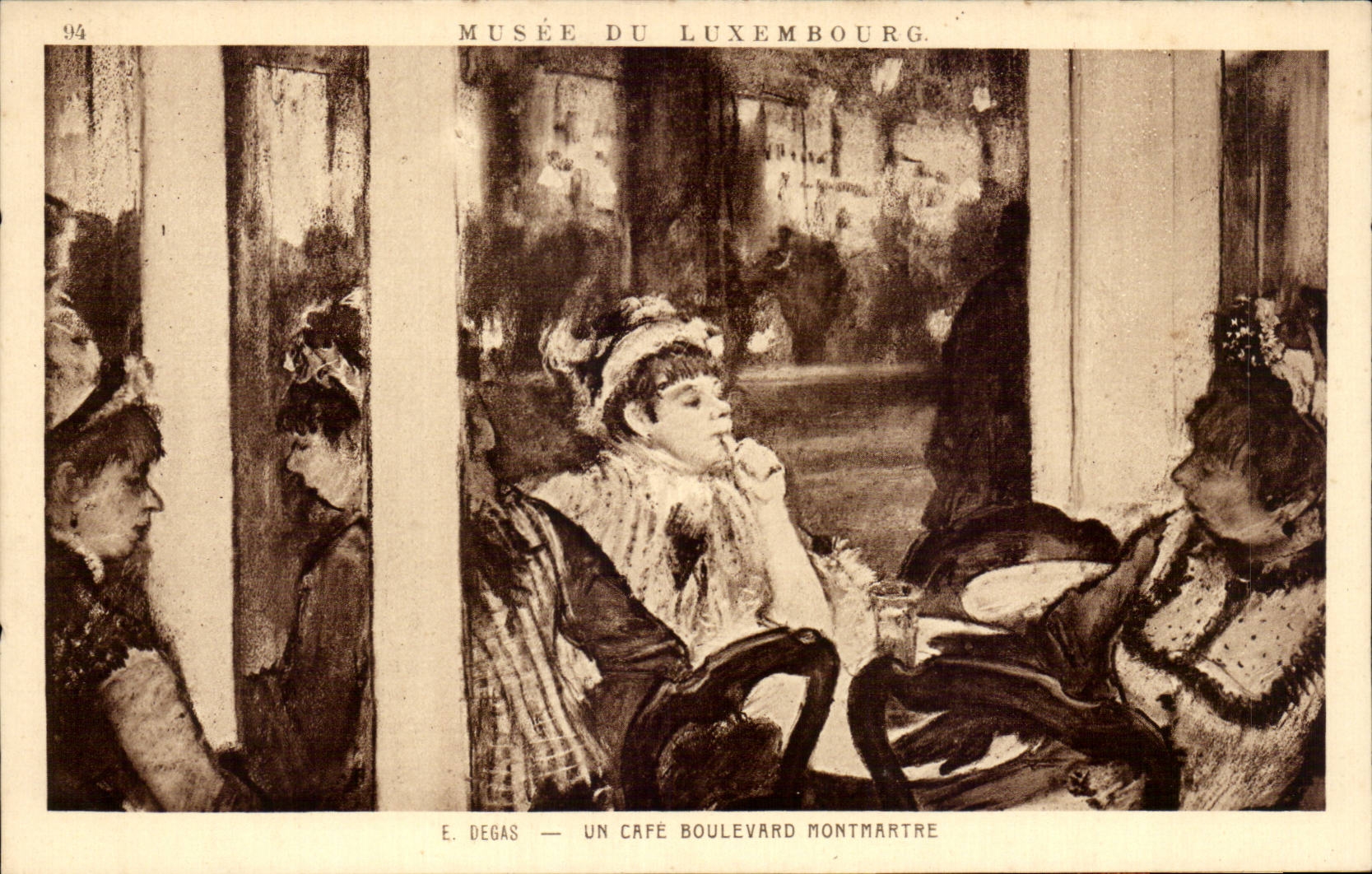 CPA Paris Museum of Luxembourg Degas a coffee Montmartre boulevard