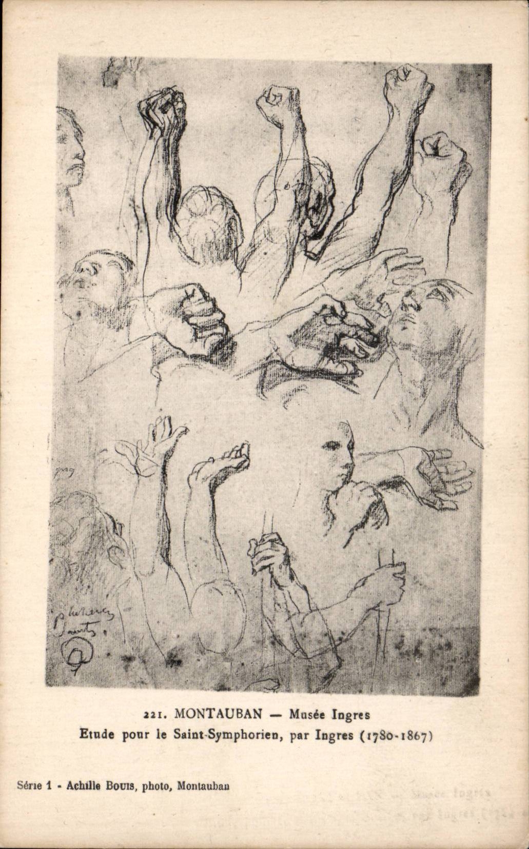 CPA Montauban Musee Ingres Etude pour le Saint Symphorien (dessin d'Ingres 1780 1867)