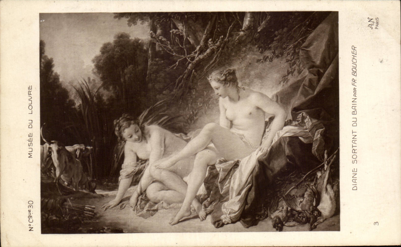 CPA Paris Musee du Louvre Diane sortant du bain par Boucher