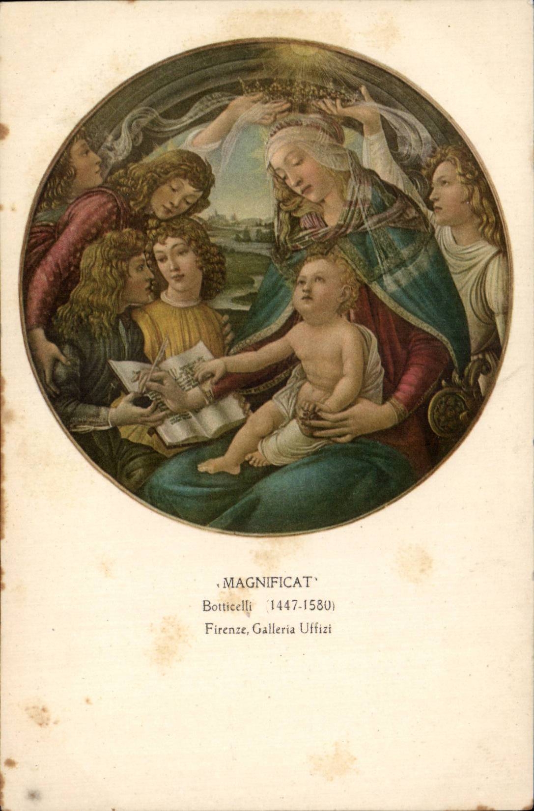 CPA Firenza Galleria Uffizi Magnificat Botticelli (1447 1580)