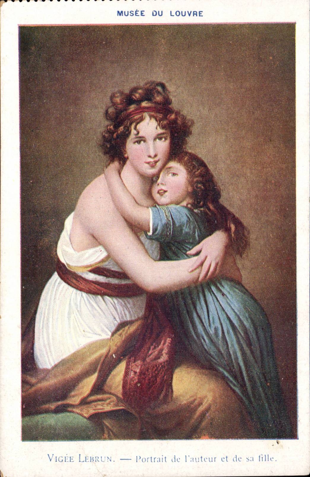 CPA Paris Musee du Louvre Vigee Lebrun Portrait de l'auteur et de sa fille