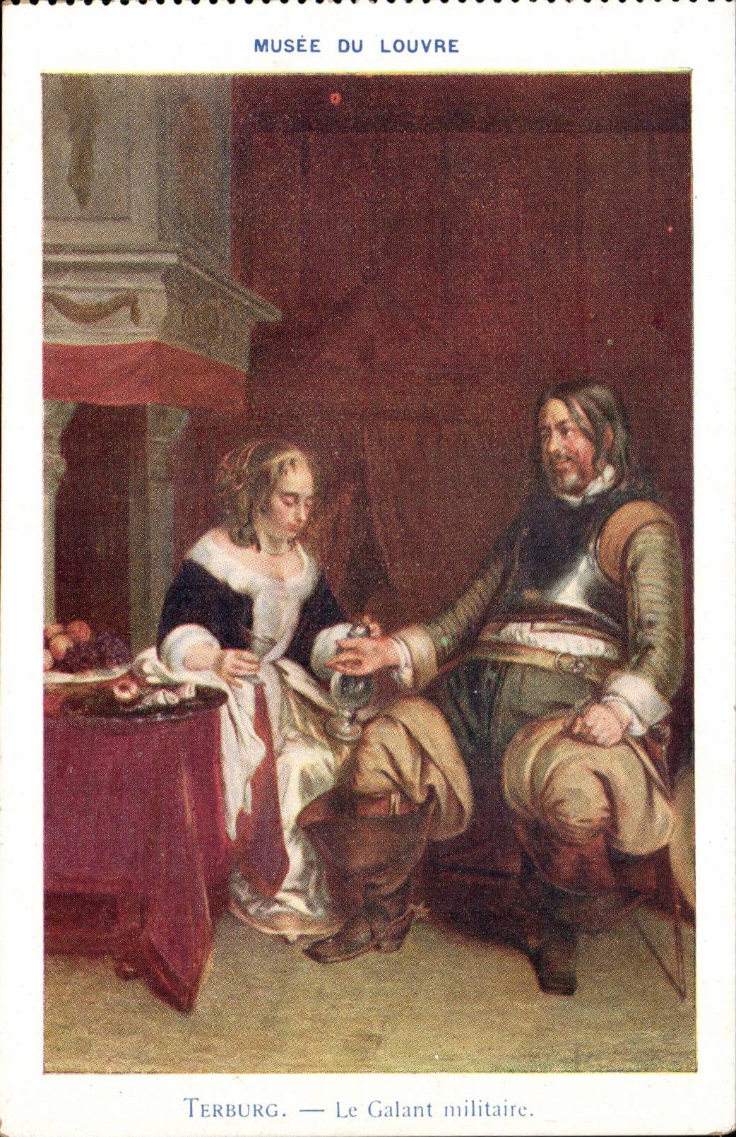 CPA Paris Musee du Louvre Terburg Le galant militaire