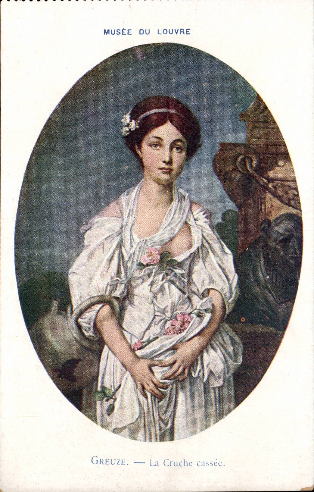 CPA Paris Musee du Louvre Greuze La cruche cassee