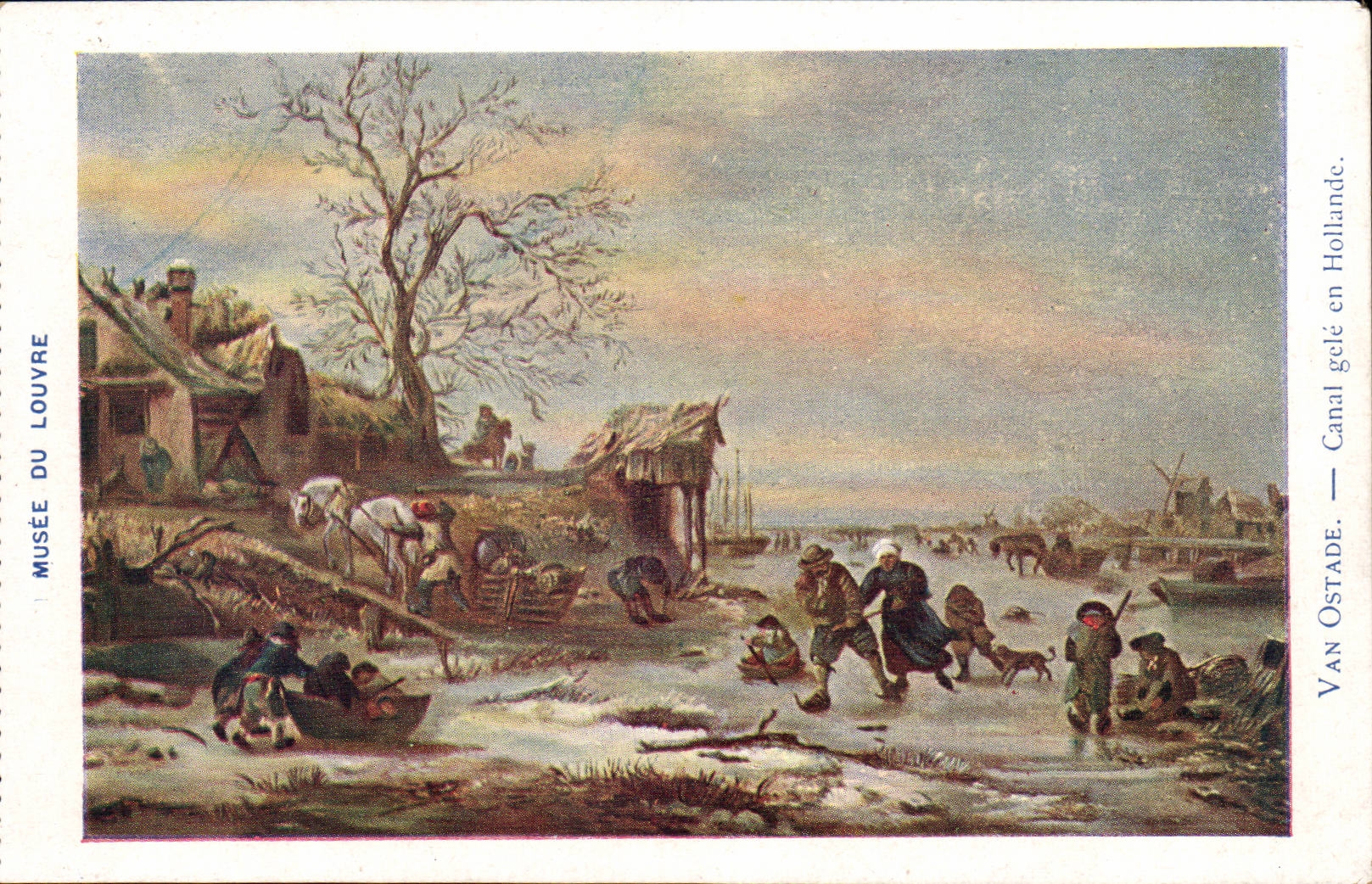 CPA Paris Musee du Louvre Van Ostade Canal gele en Hollande 