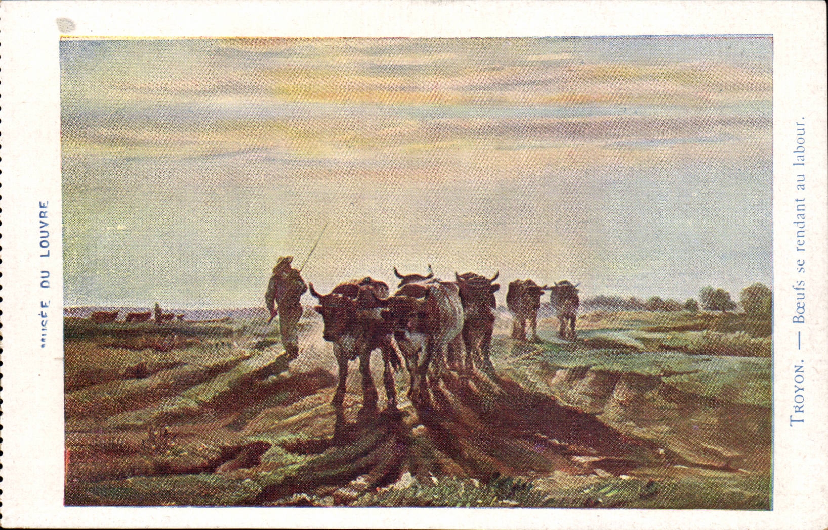 CPA Paris Museum of Louvre Troyon Oxen going to the ploughing