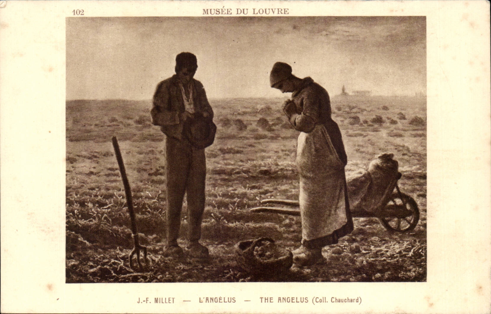 CPA Paris Museum of Louvre Millet the angelus