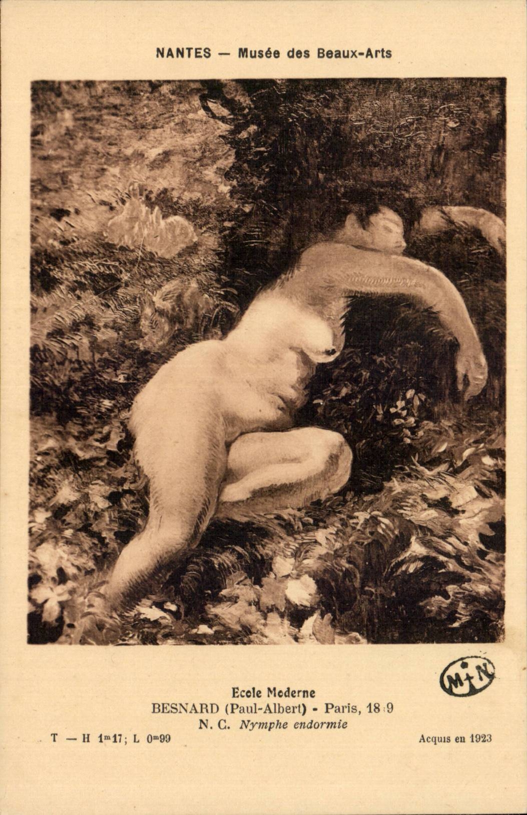 CPA Nantes Museum of Beautiful arts modern School Besnard deadened Nymph