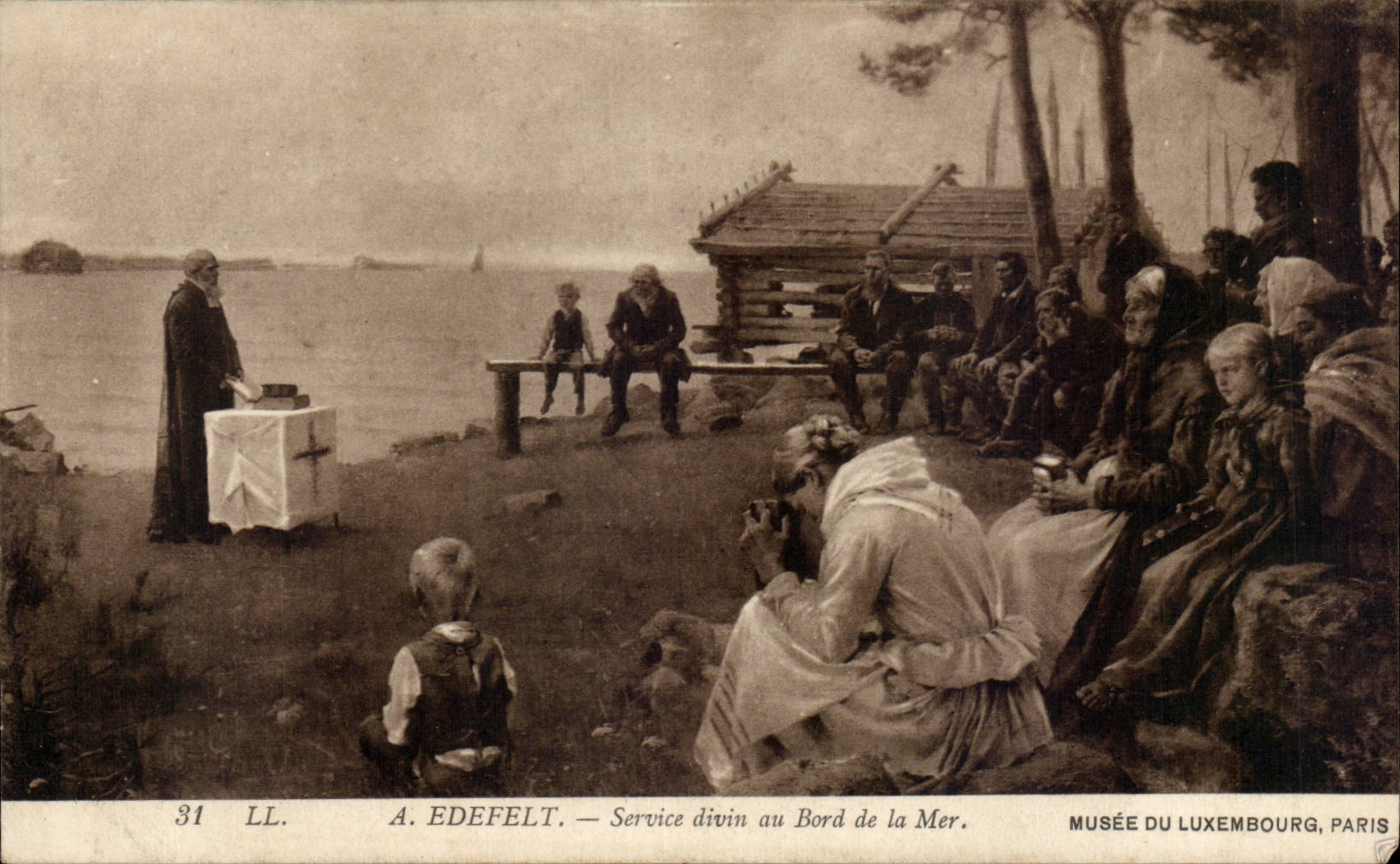 CPA Edefelt Service divin au bord de la mer Musee du Luxembourg Paris