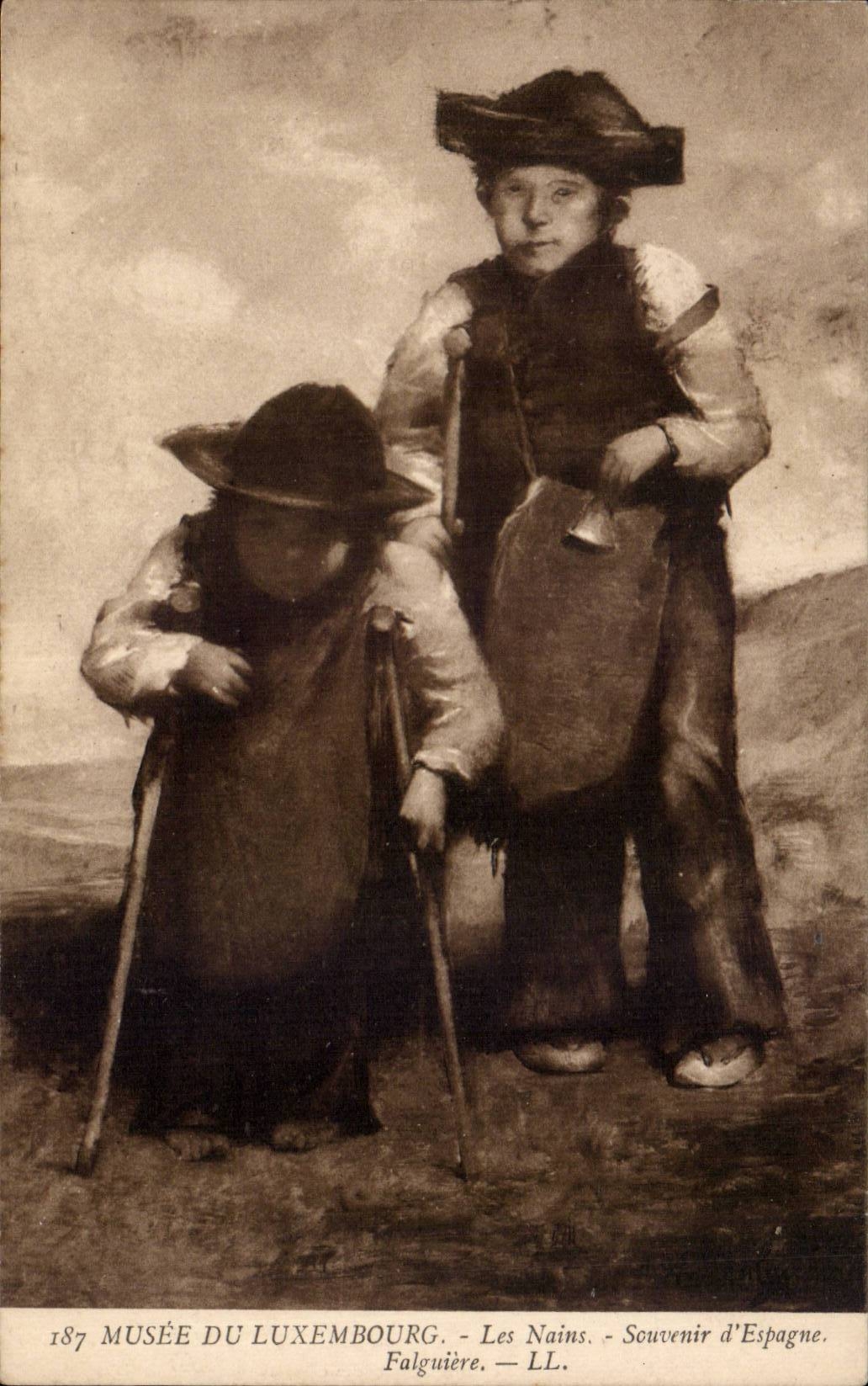 CPA Musee du Luxembourg Paris Les nains Souvenir d'Espagne Falguiere Dwarf