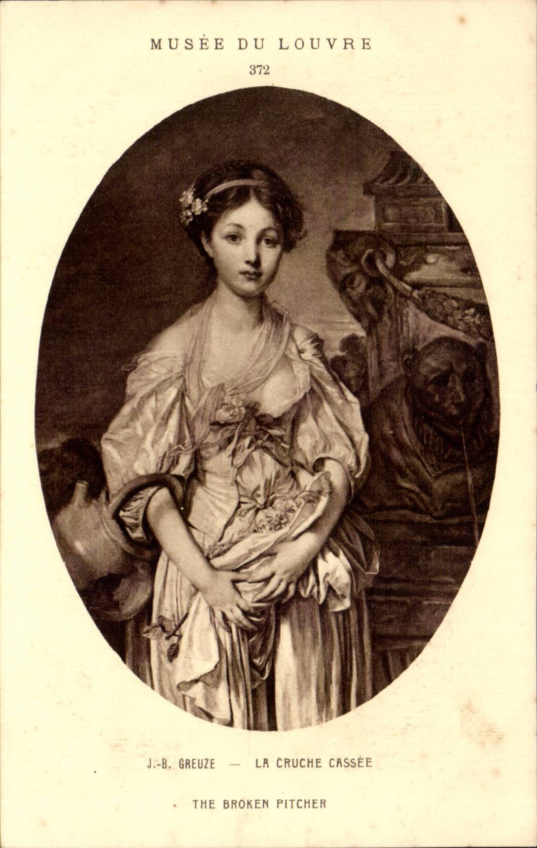 CPA Museum of Louvre Paris Greuze the jug cassee