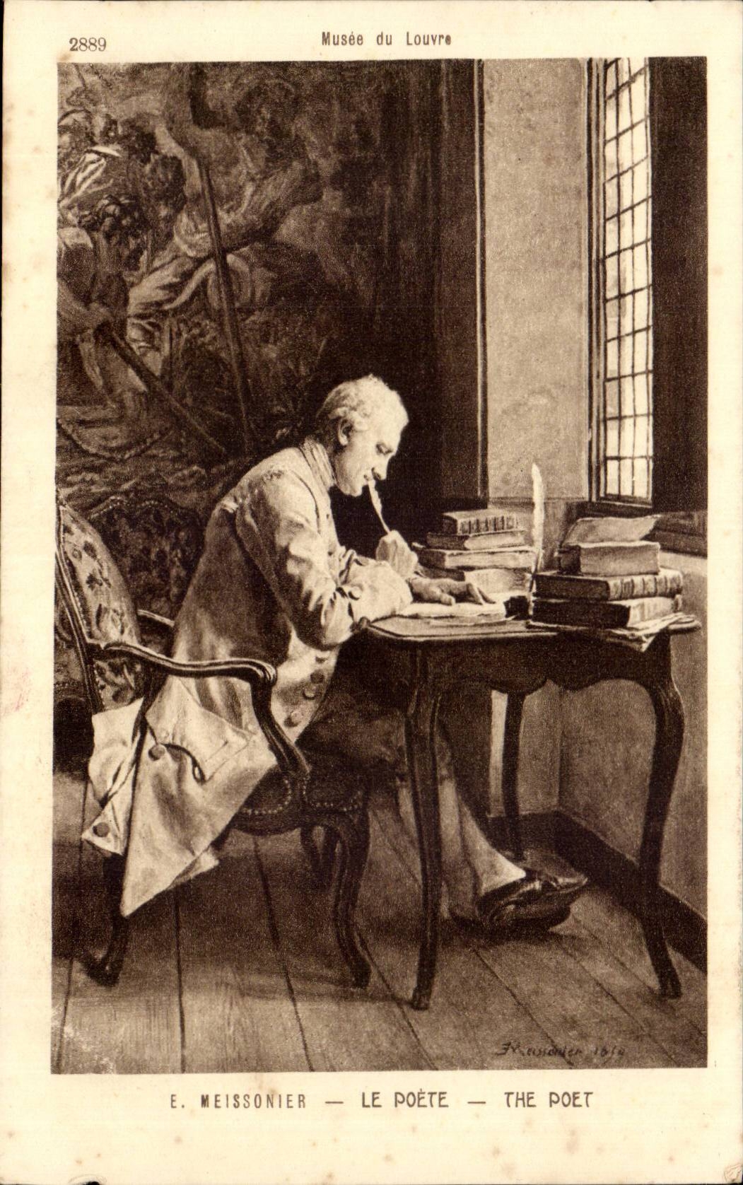 CPA Paris Museum of Louvre Meissonier Le poet