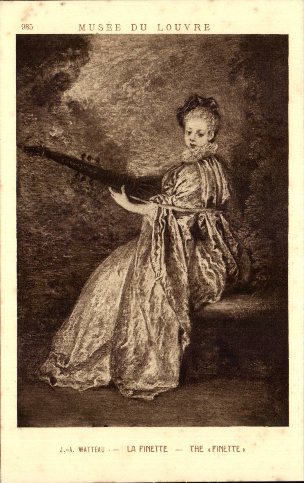 CPA Museum of Louvre Paris Watteau the finette