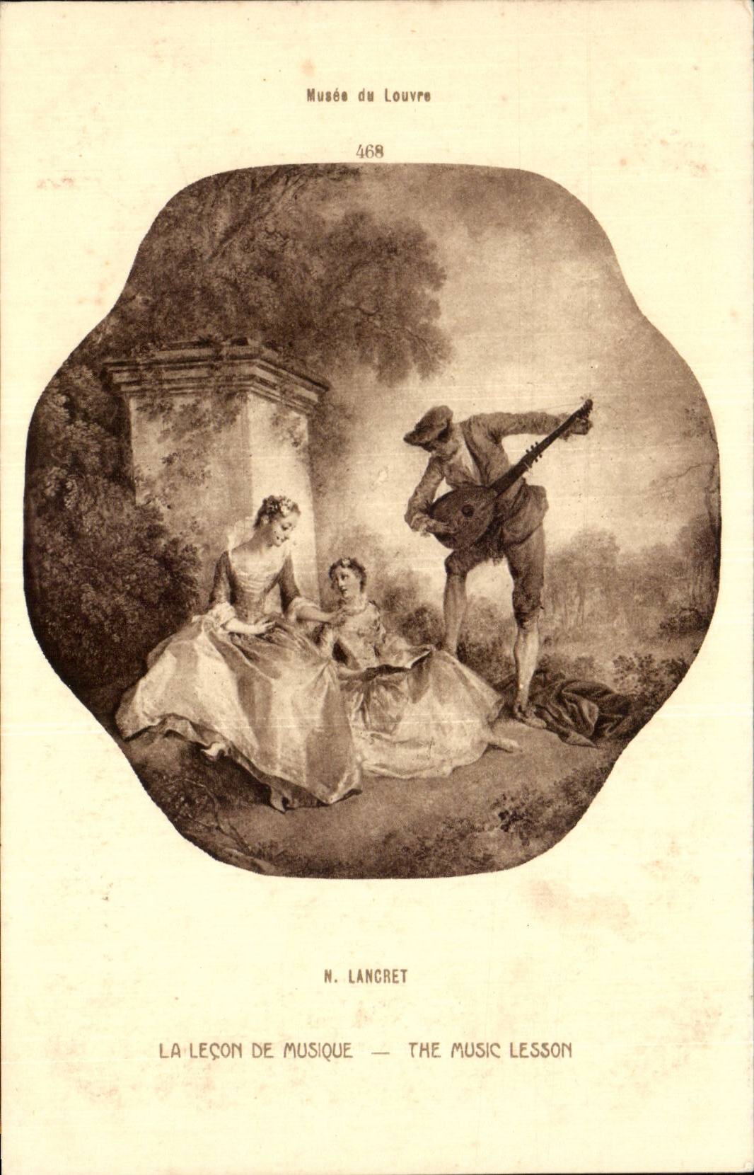 CPA Musee du Louvre Paris Lancret La lecon de musique