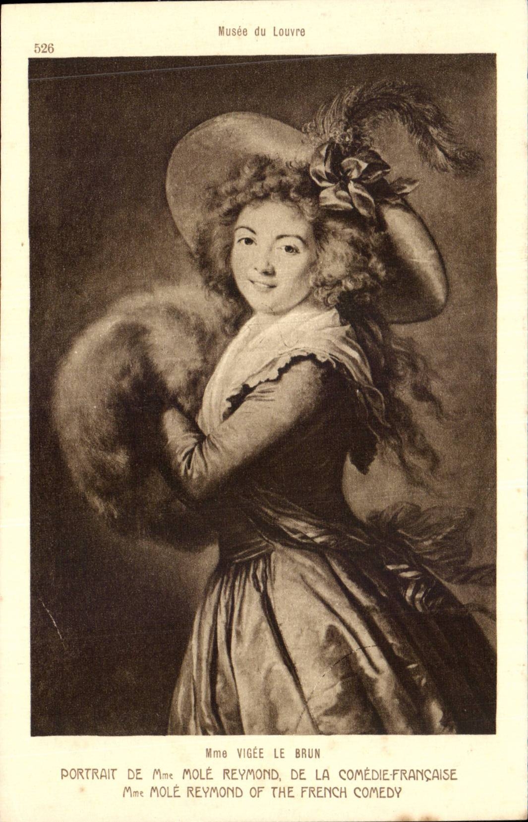 CPA Paris Museum of Louvre Mrs  Vigee the Brown Portrait of Mrs  Mole Reymond of the French comedy