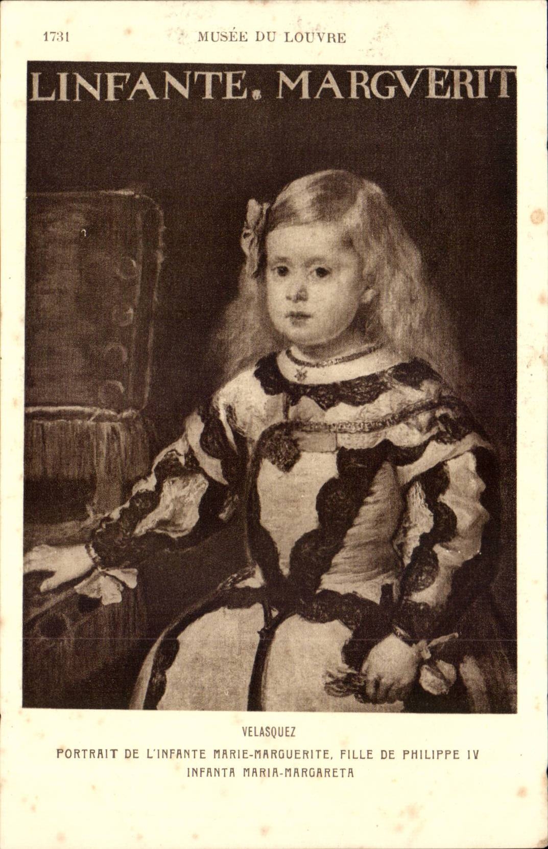 CPA Paris Musee du Louvre Velasquez Portrait de l'infante Marie Marguerite Fille de philippe IV 