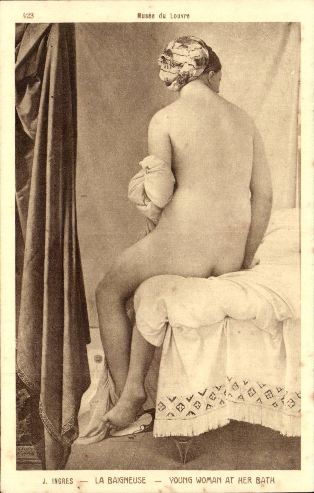 CPA Paris Musee du Louvre Ingres La baigneuse 