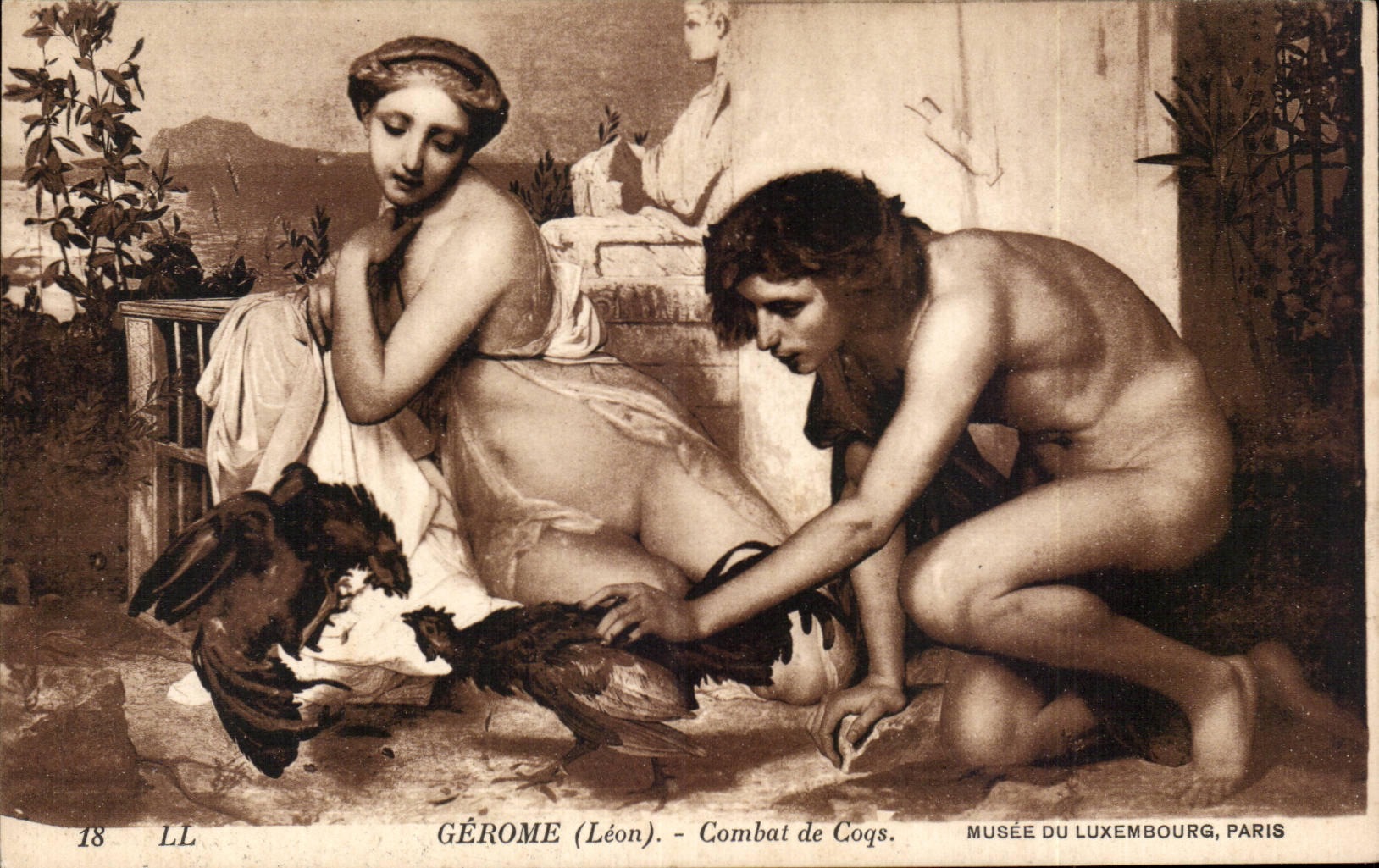 CPA Paris Museum of Luxembourg Leon Gerome Cockfight
