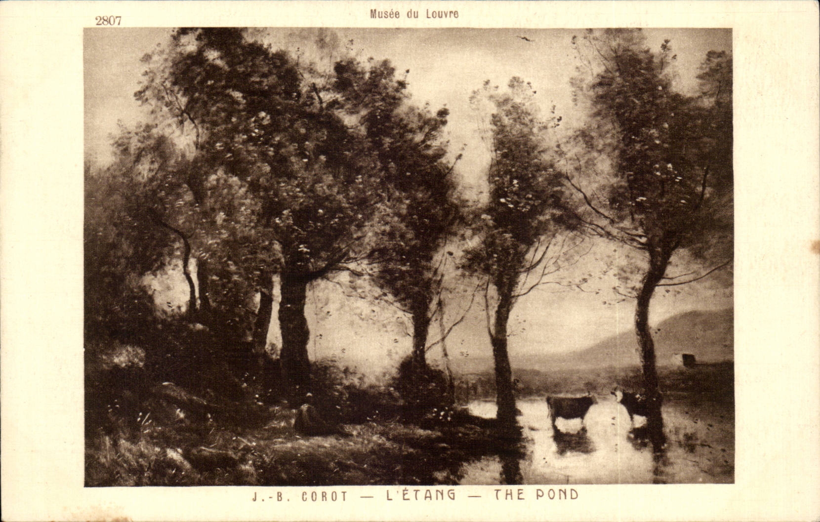 CPA Museum of Louvre Paris Corot the pond Cows