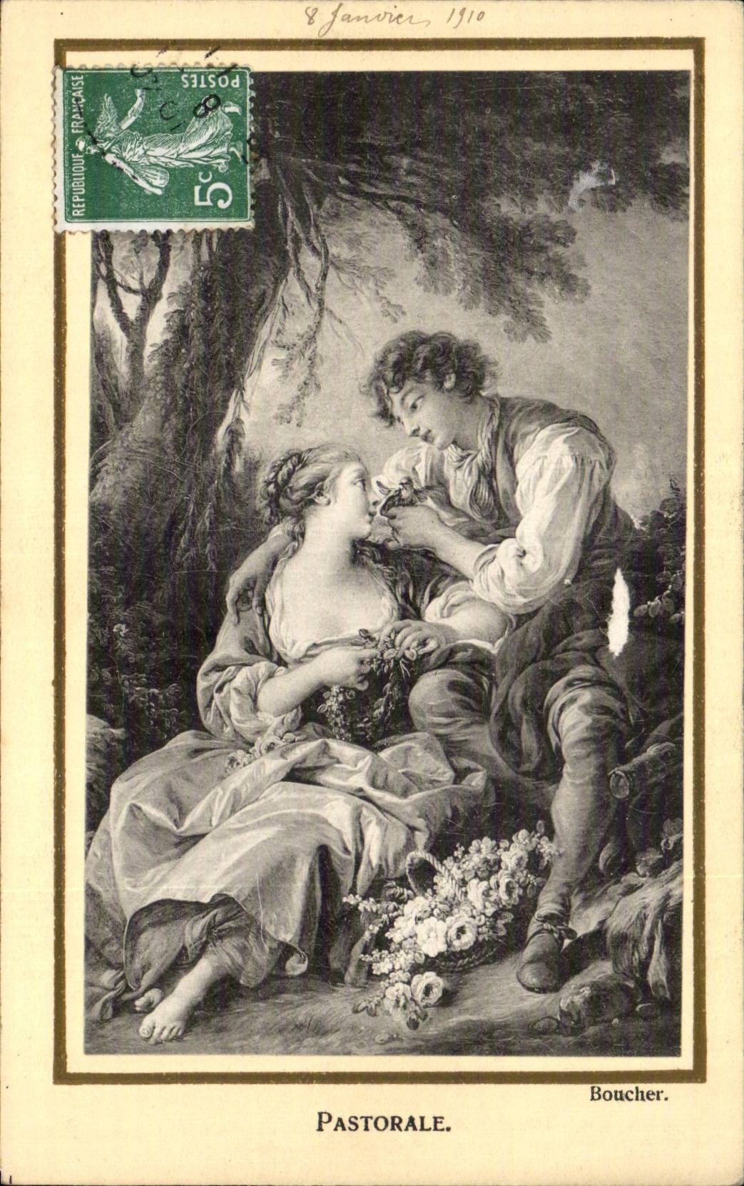 CPA Fantaisie Boucher Pastorale