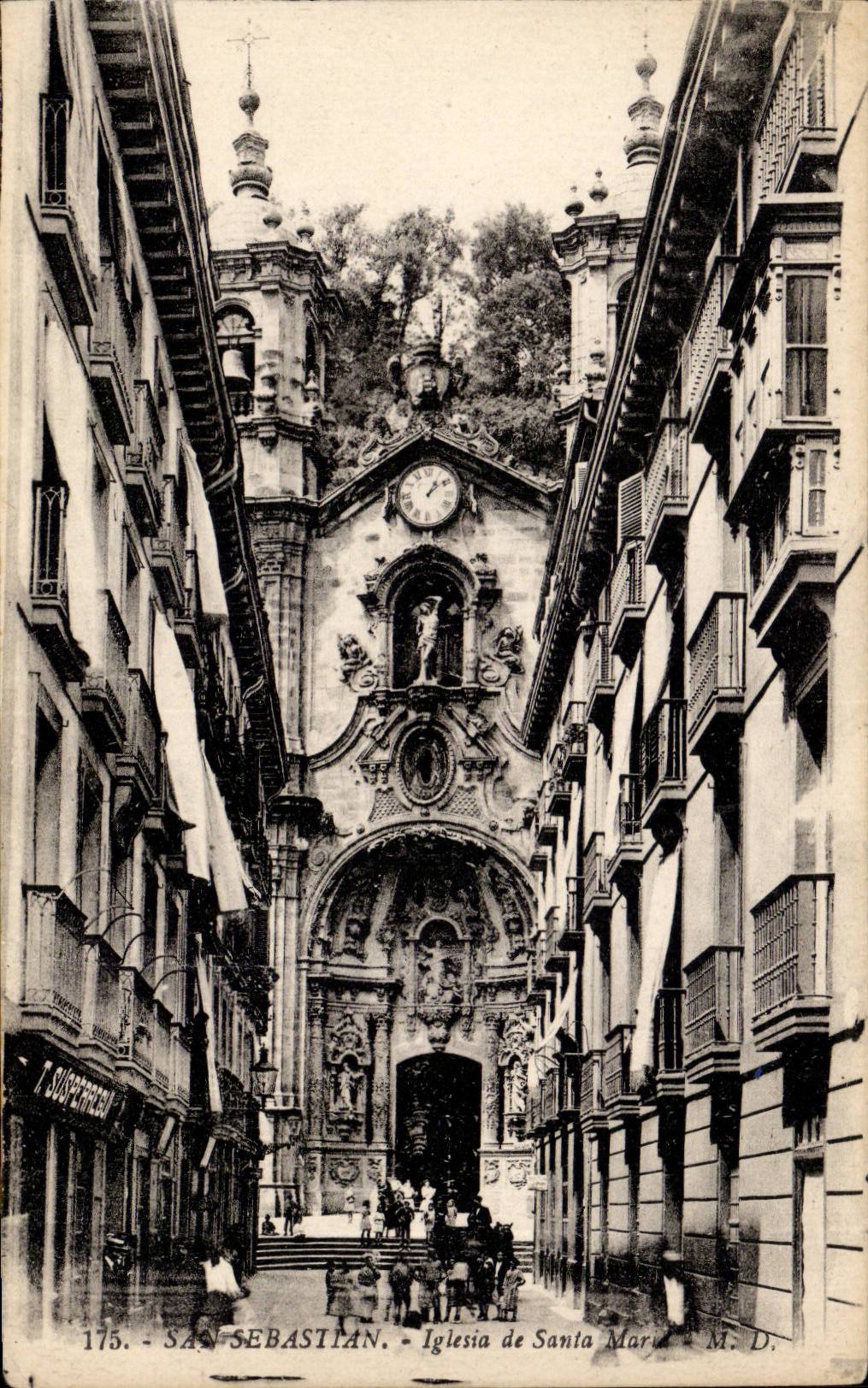 CPA Spain Spain Espana San Sebastian Iglesia de Santa Maria