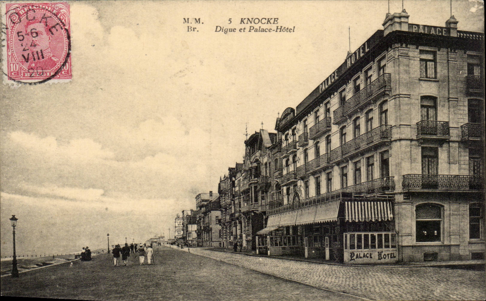 CPA Belgique Knocke Digue et palace Hotel
