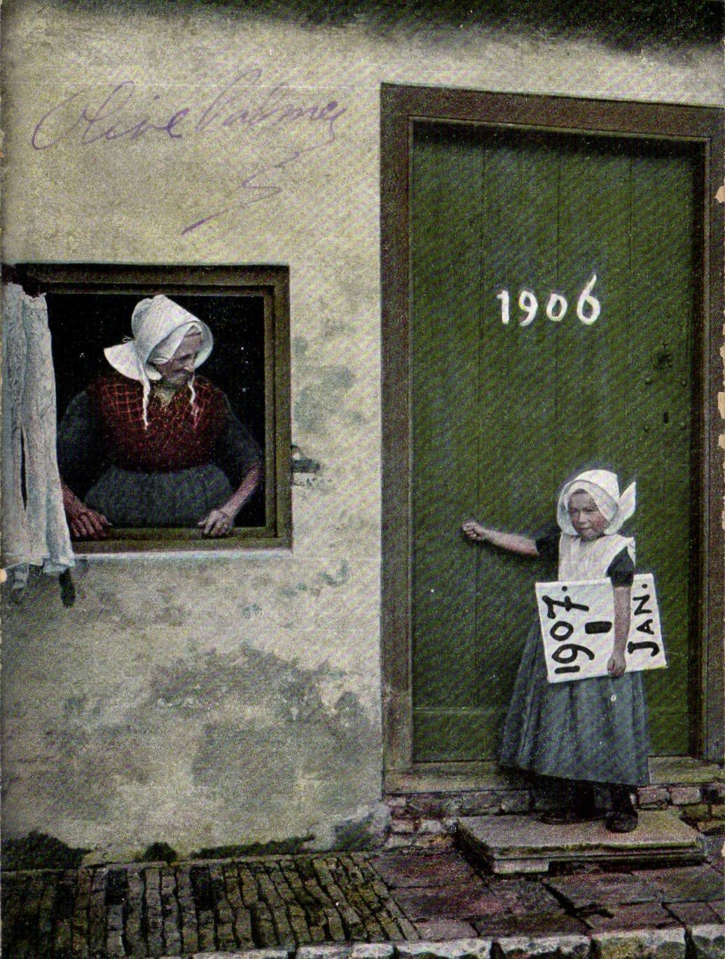 CPA the Netherlands Gelukkig Nieuwjaar Children Folklore