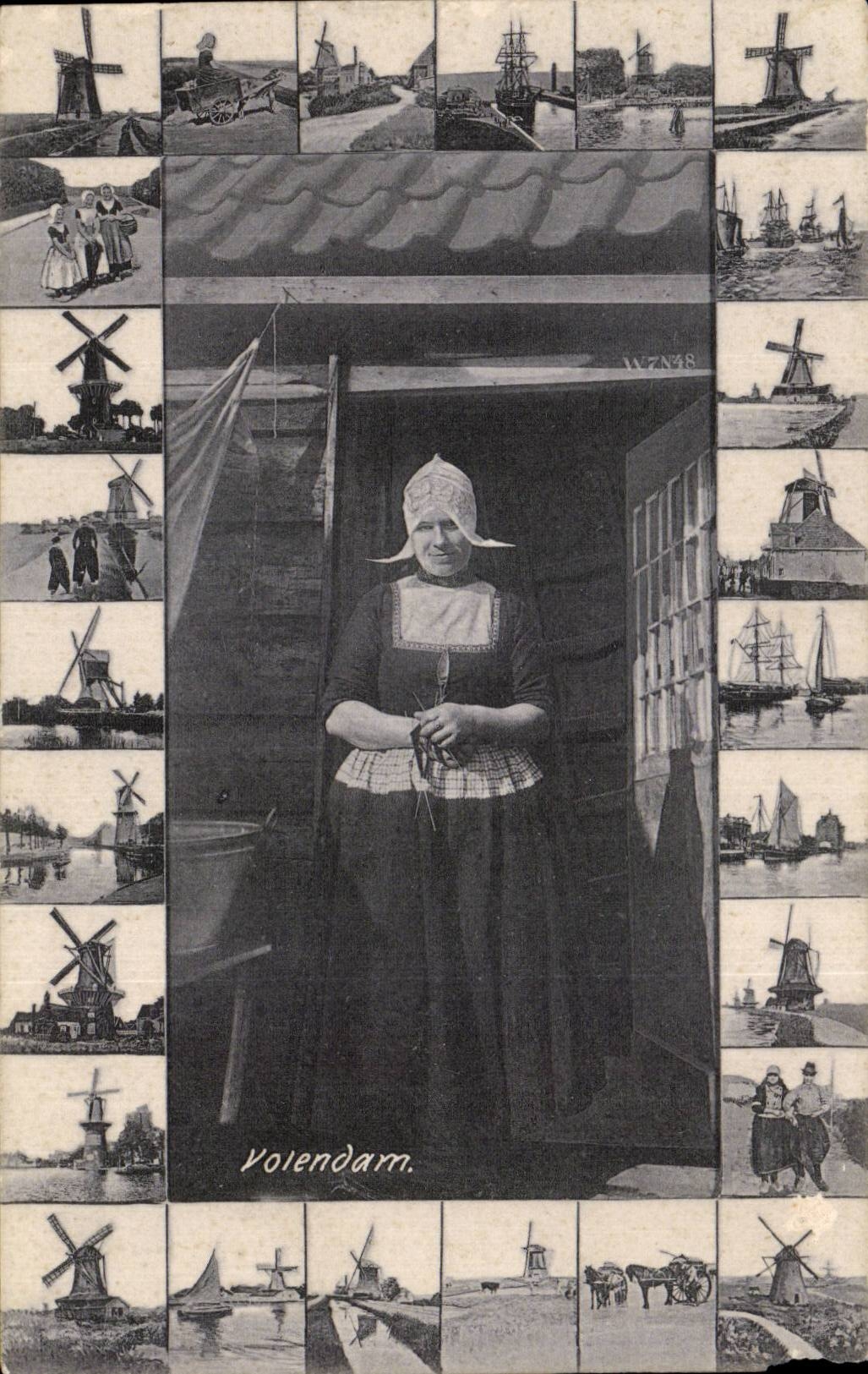 CPA the Netherlands Volendam Folklore Costume