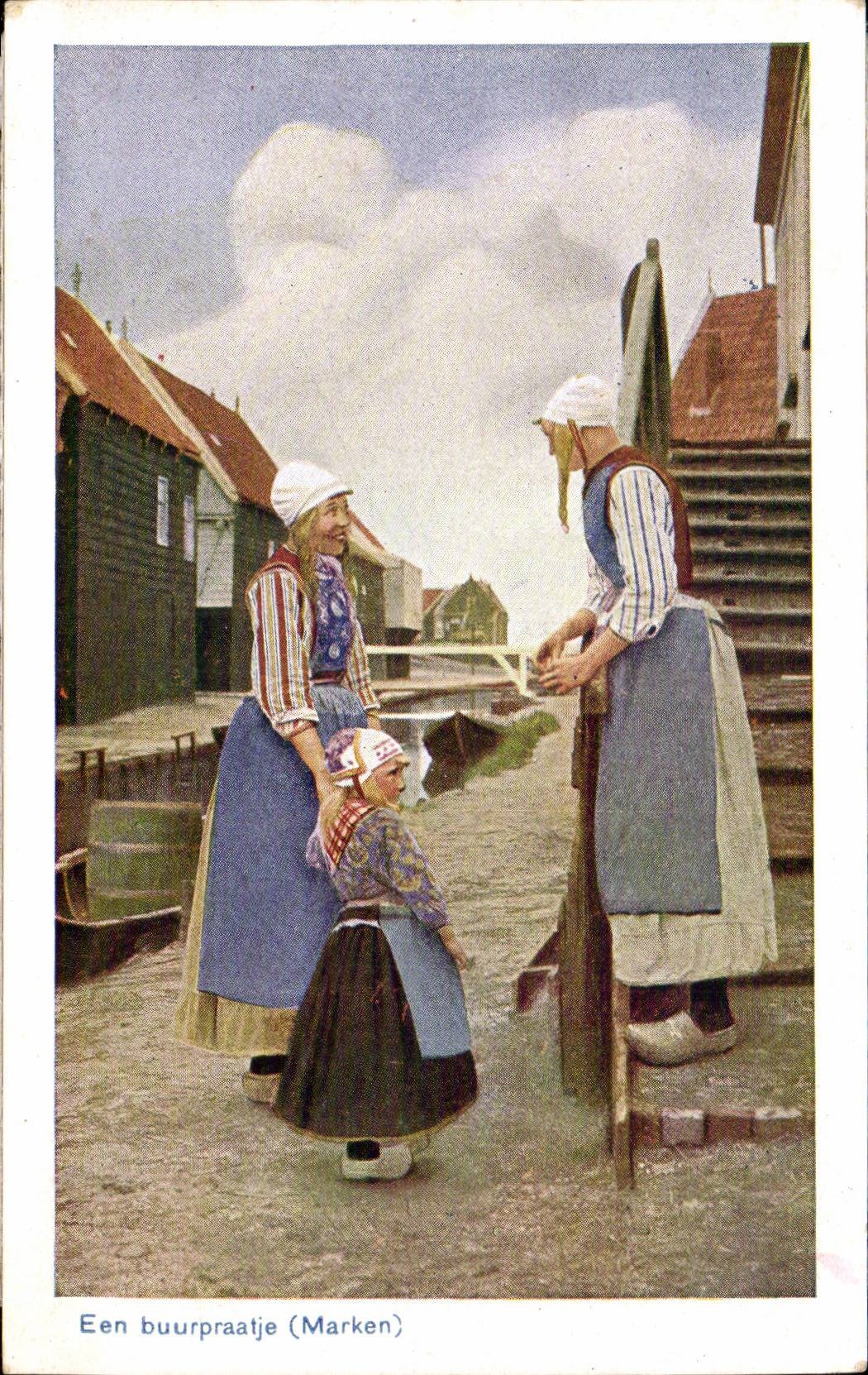 CPA the Netherlands een buurpraatje Marken Folklore Costume