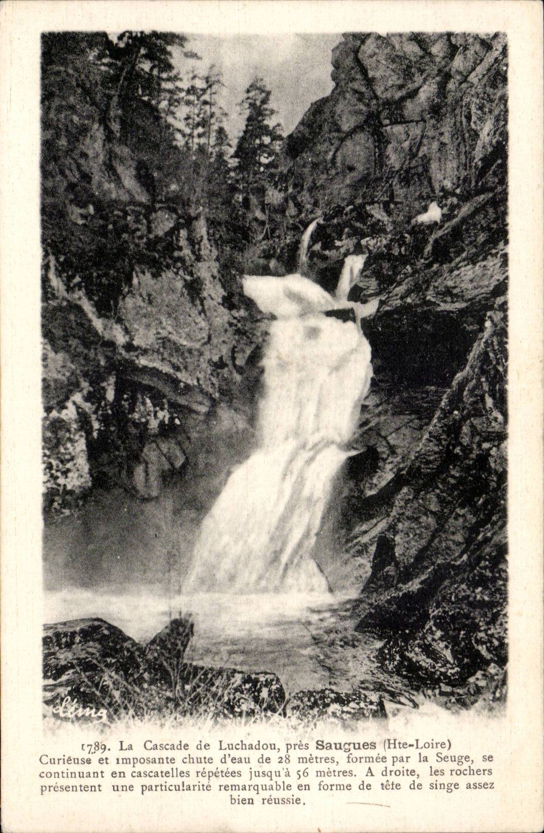 CPA the cascade of Luchadou close Saugues