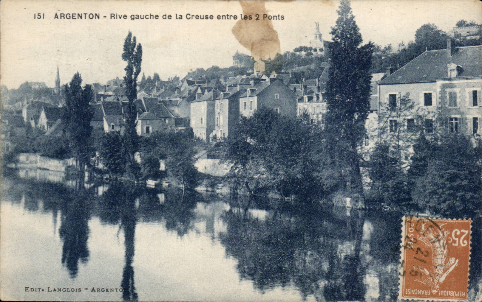 CPA Argenton on Hollow Left bank of Hollow enters the two bridges