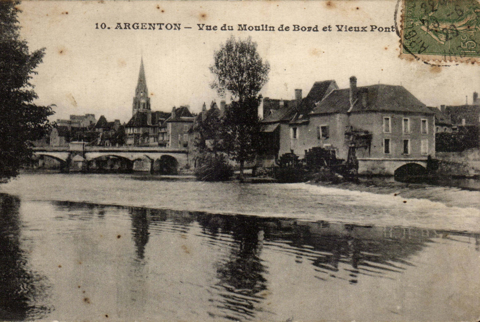 CPA Nickle silver Seen of the mill of Edge and old bridge