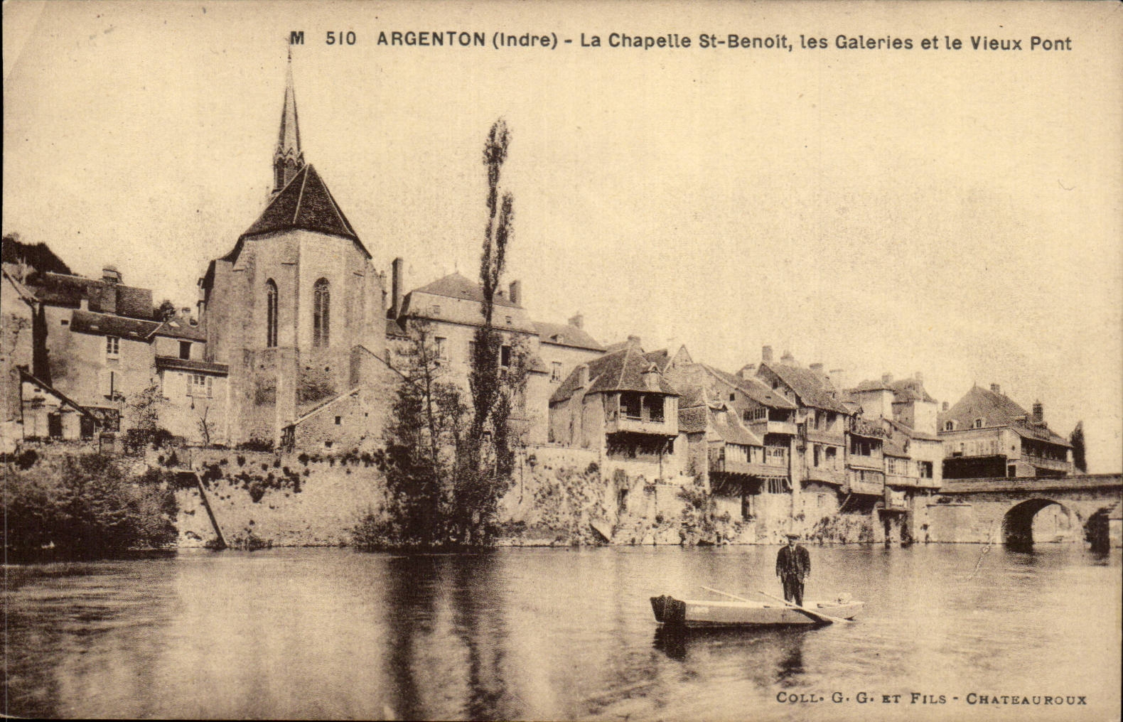 CPA Nickle silver on Hollow the vault St Benoit galleries and the old bridge