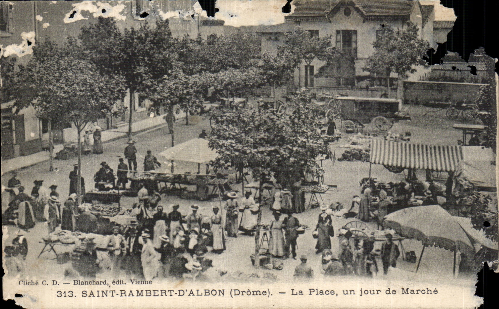 CPA Saint Rambert d' Albon the place one day of market