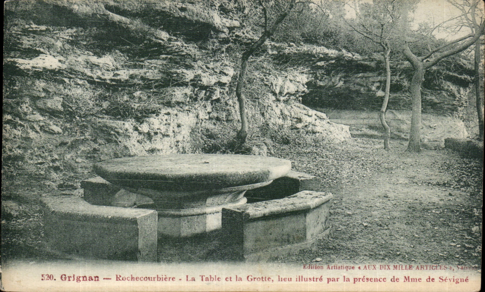 CPA Grignan Rochecourbiere the table and the cave place illustrates by the presence of Mrs  de Sevigne
